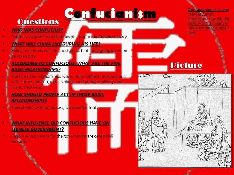 Confucianism Questions Picture WHO WAS CONFUCIUS