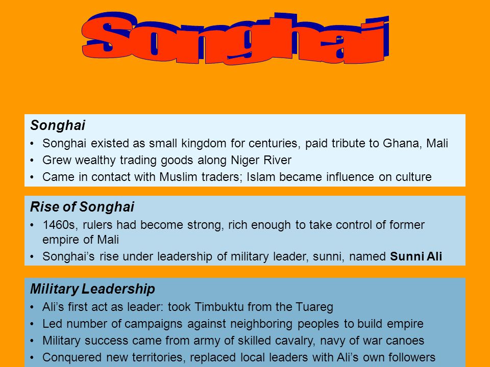 Songhai Songhai Rise of Songhai Military Leadership