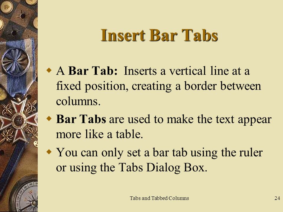 Tabs and Tabbed Columns
