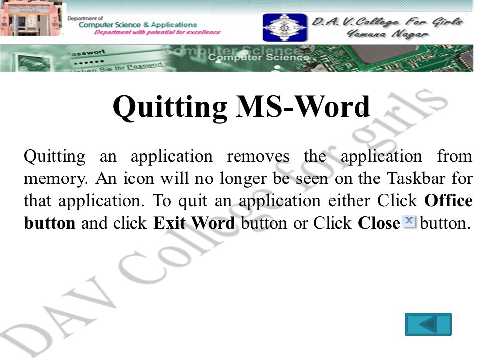 Quitting MS-Word