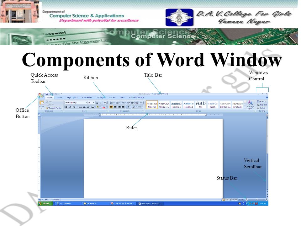 Components of Word Window