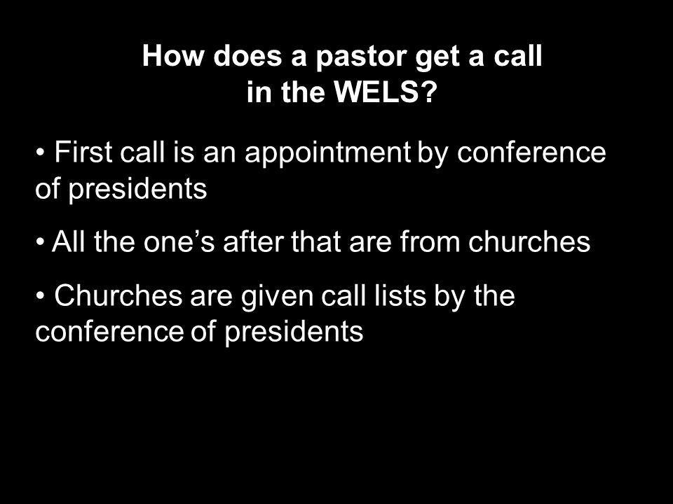 How does a pastor get a call in the WELS