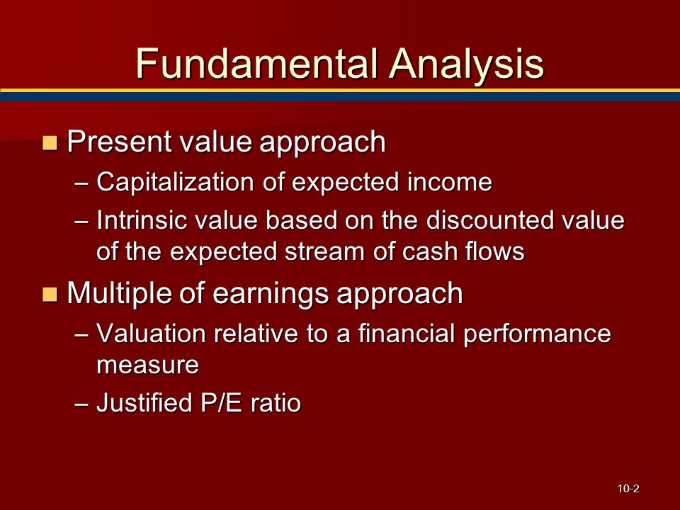 Fundamental Analysis Present value approach