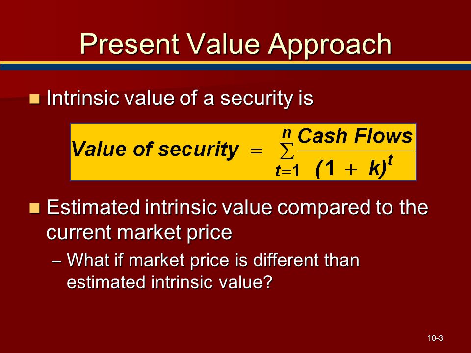 Present Value Approach