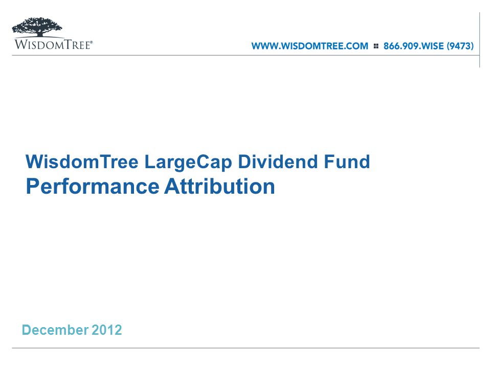 WisdomTree LargeCap Dividend Fund Performance Attribution