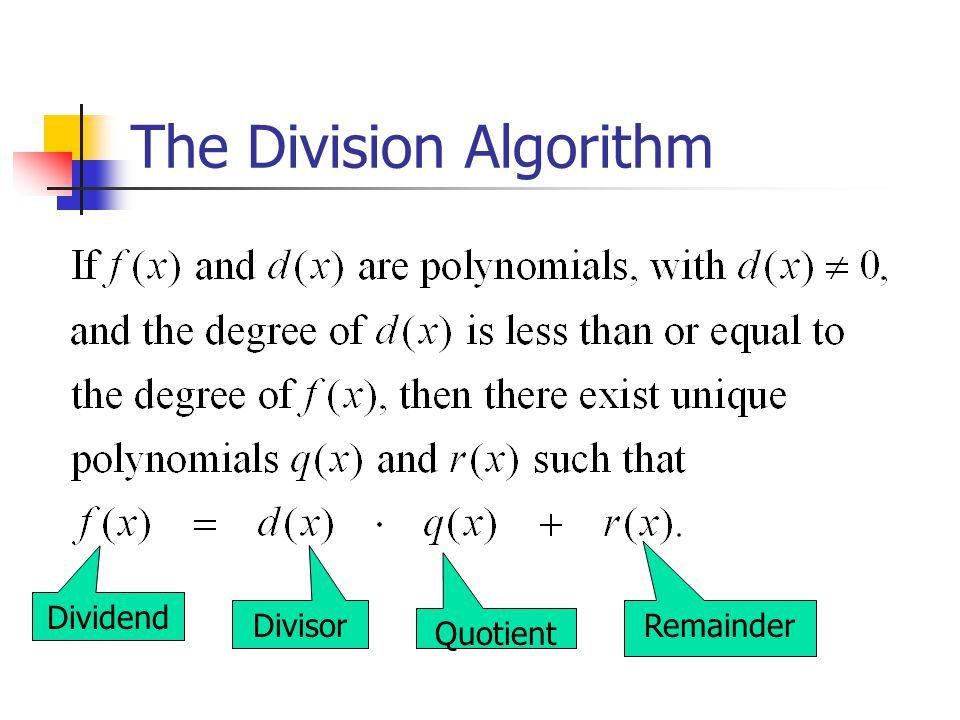The Division Algorithm
