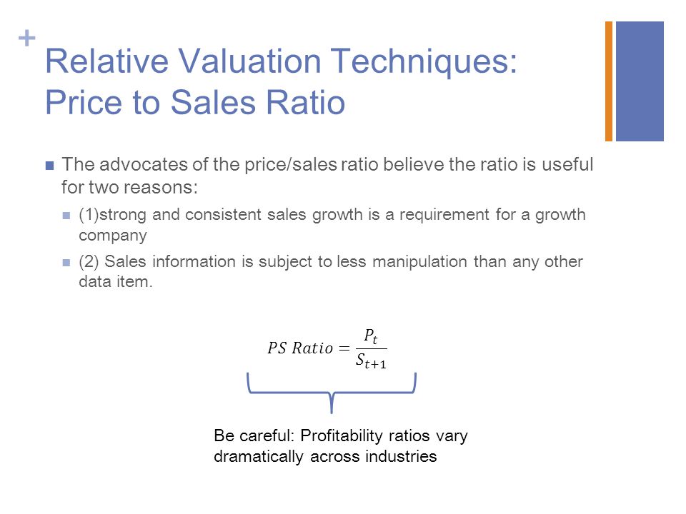 Relative Valuation Techniques: Price to Sales Ratio