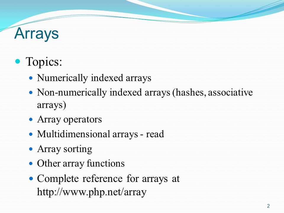 PHP Using Arrays. - ppt video online download