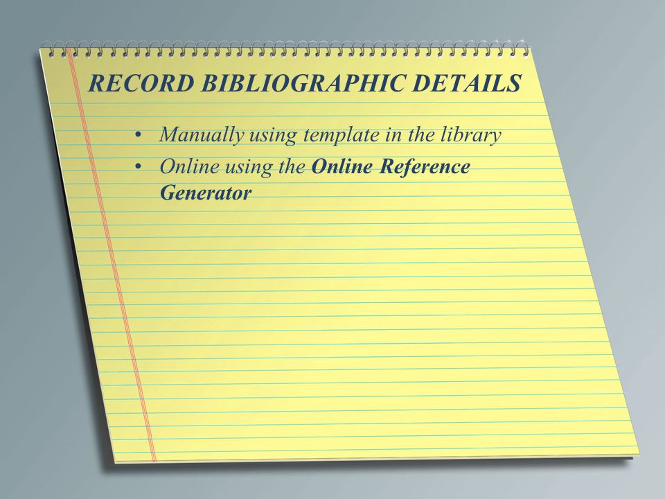 RECORD BIBLIOGRAPHIC DETAILS