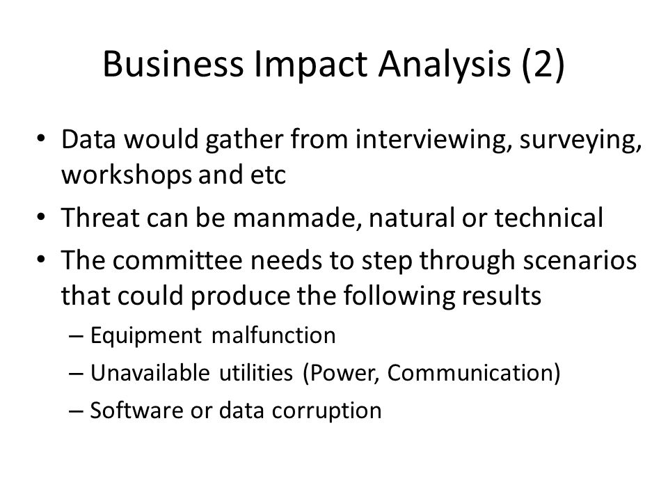 Business Impact Analysis (2)