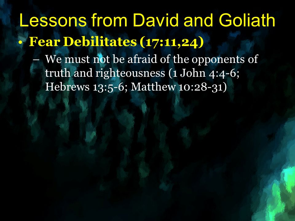 Lessons from David and Goliath