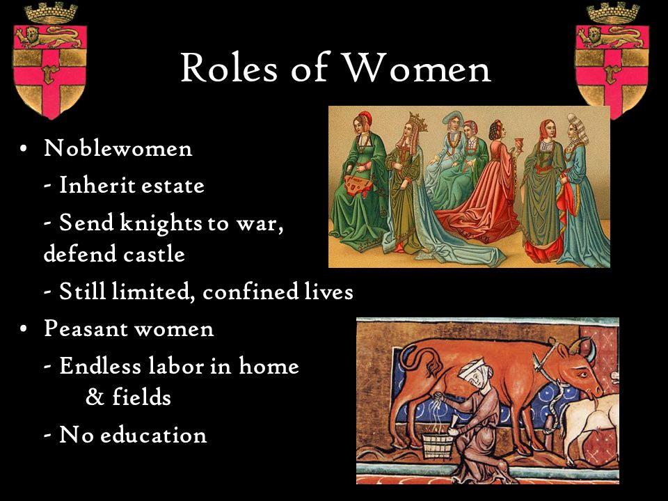 Roles of Women Noblewomen - Inherit estate