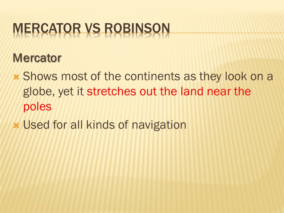 Mercator vs Robinson Mercator
