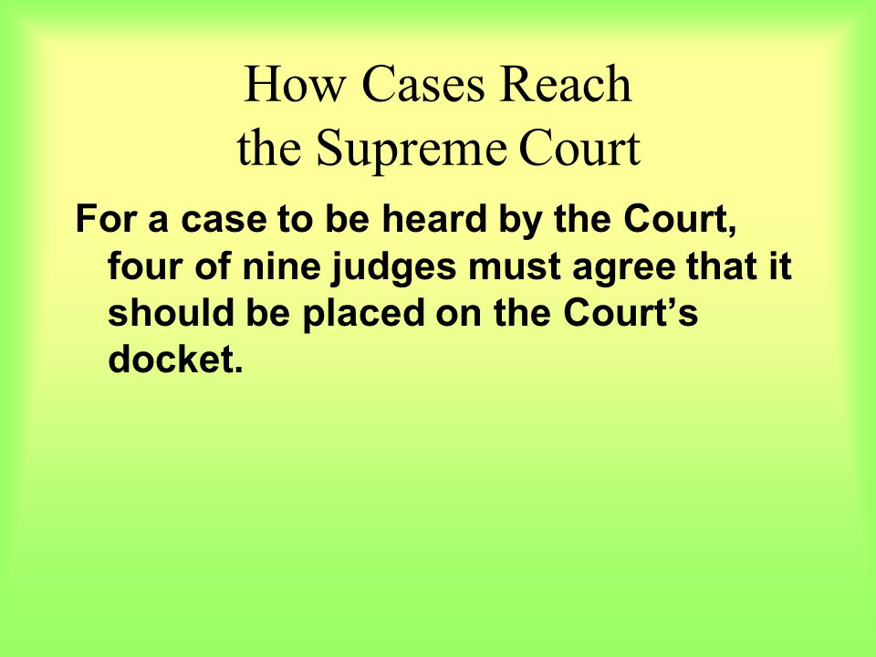 How Cases Reach the Supreme Court