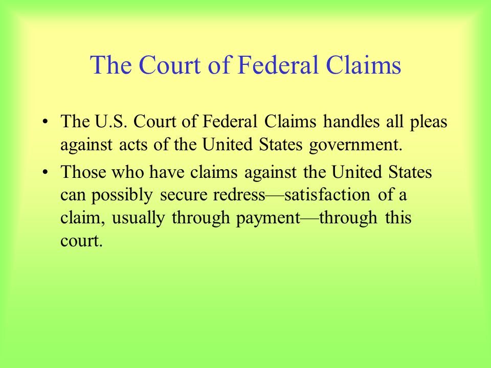 The Court of Federal Claims