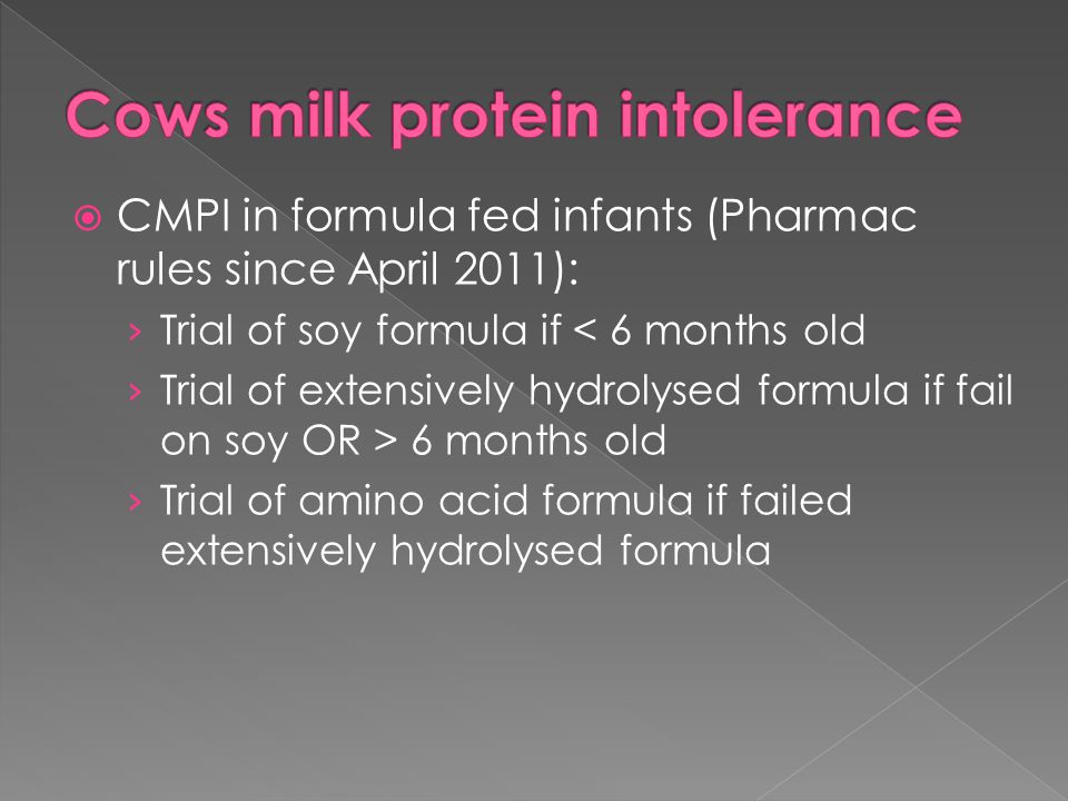 Cows milk protein intolerance