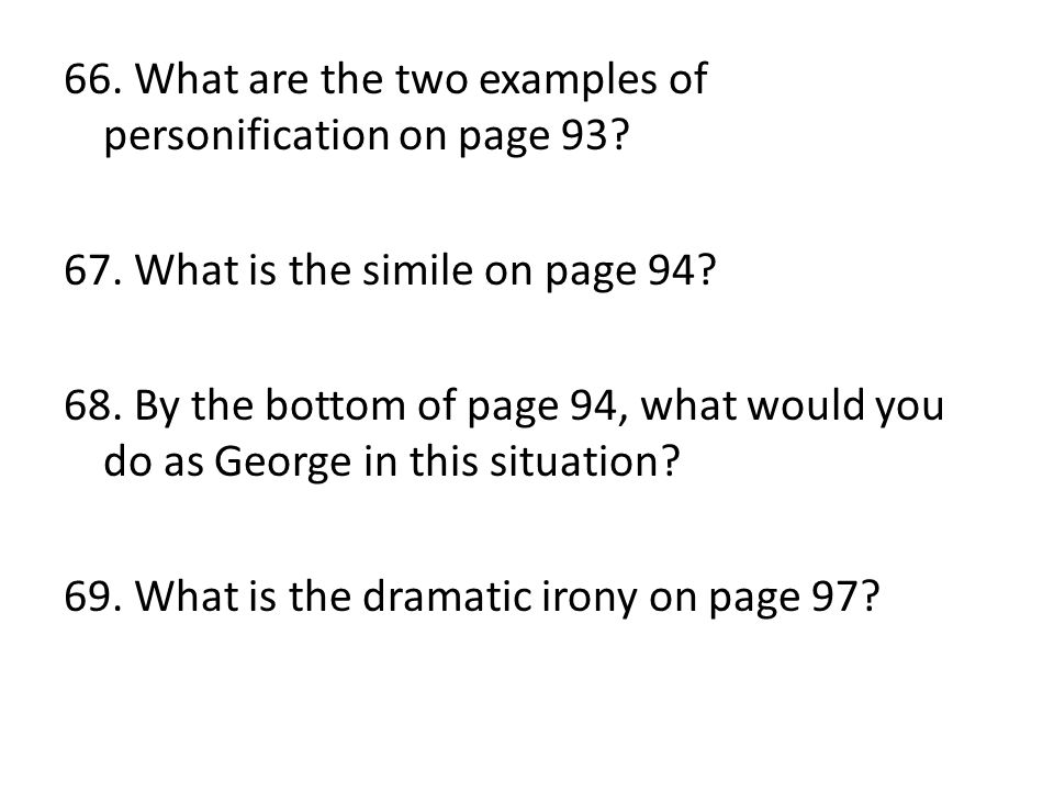 66. What are the two examples of personification on page