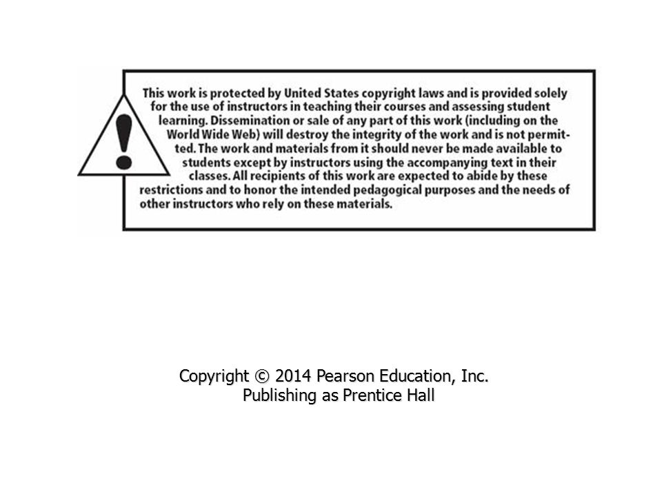 Copyright © 2014 Pearson Education, Inc. Publishing as Prentice Hall