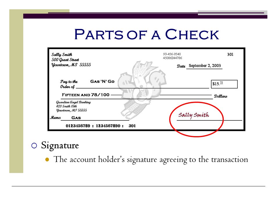 Parts of a Check Signature