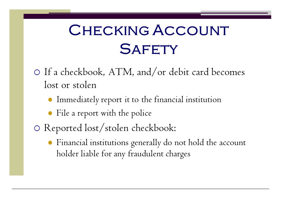 Checking Account Safety