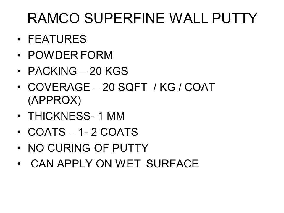 RAMCO SUPERFINE WALL PUTTY
