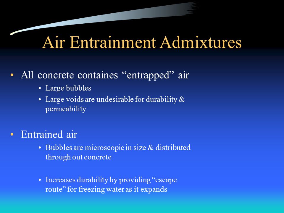 Air Entrainment Admixtures