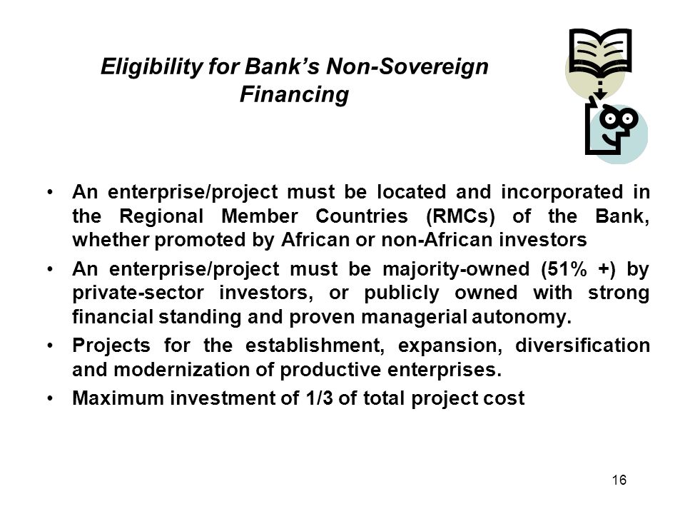 Eligibility for Bank’s Non-Sovereign Financing
