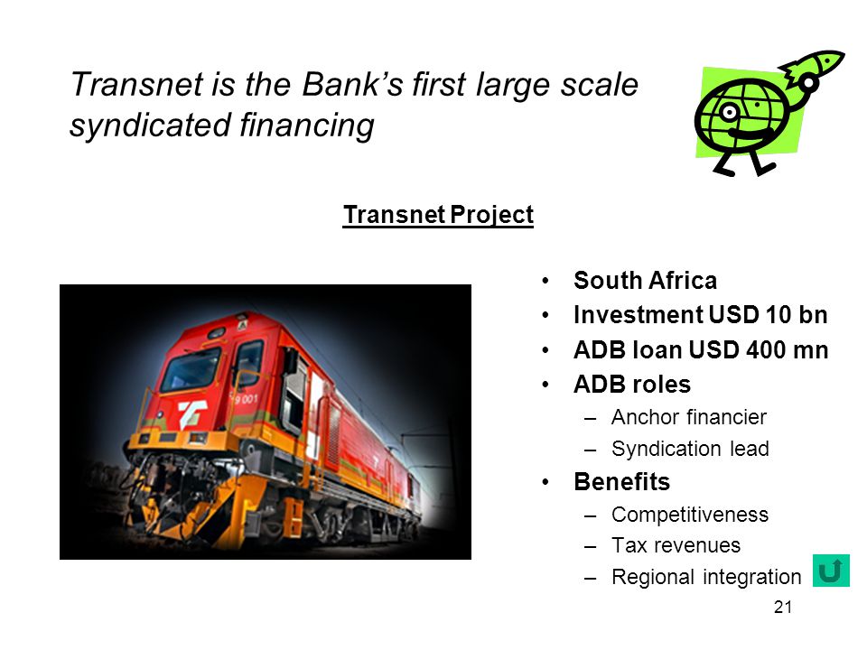 Transnet is the Bank’s first large scale syndicated financing