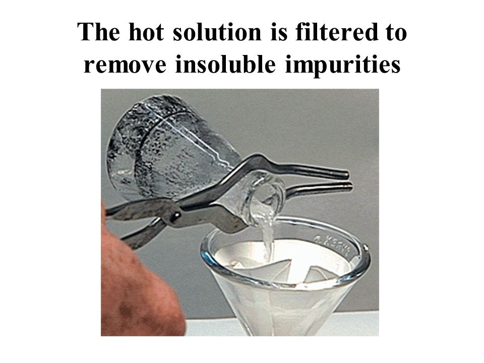 The hot solution is filtered to remove insoluble impurities