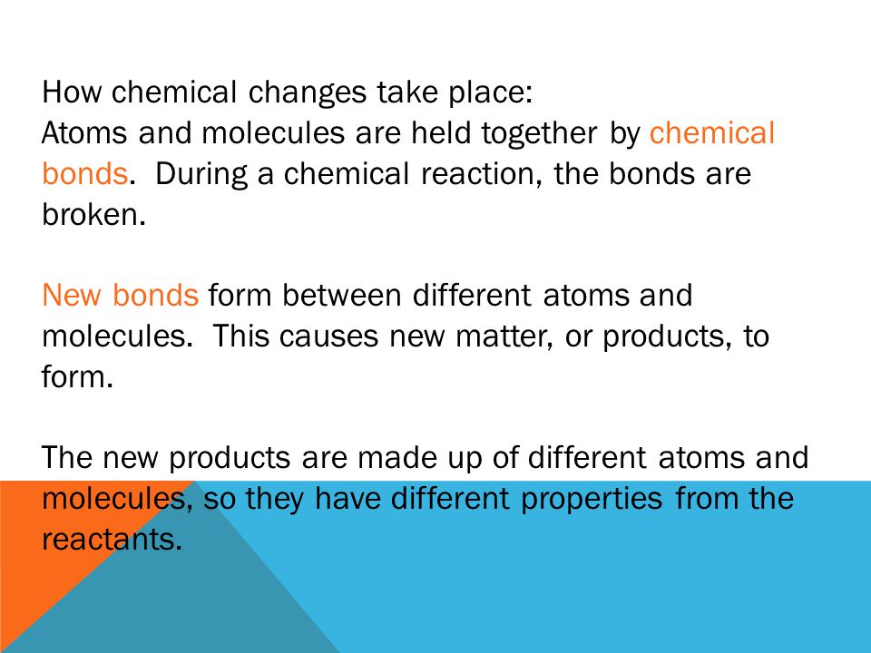 How chemical changes take place: