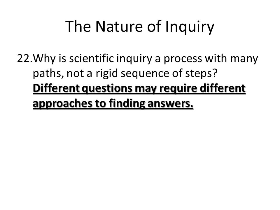 The Nature of Inquiry