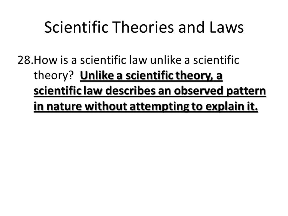 Scientific Theories and Laws