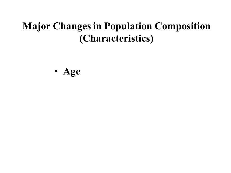 Major Changes in Population Composition (Characteristics)