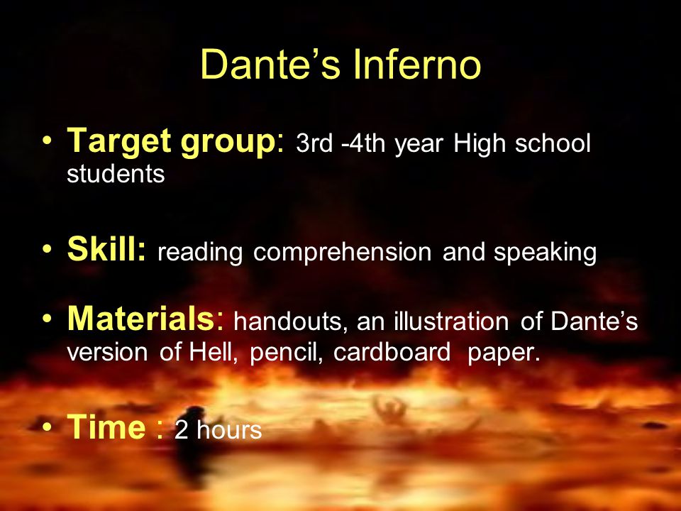 Dante's Inferno: I took high school English class, too