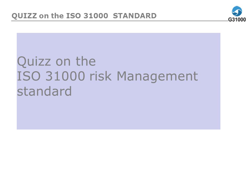 QUIZZ on the ISO STANDARD