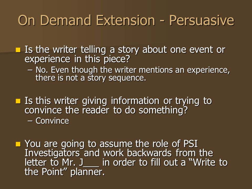 On Demand Extension - Persuasive