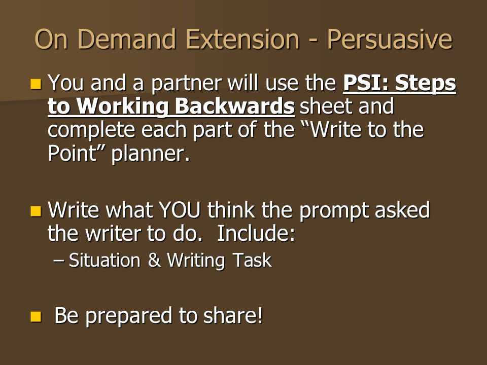 On Demand Extension - Persuasive