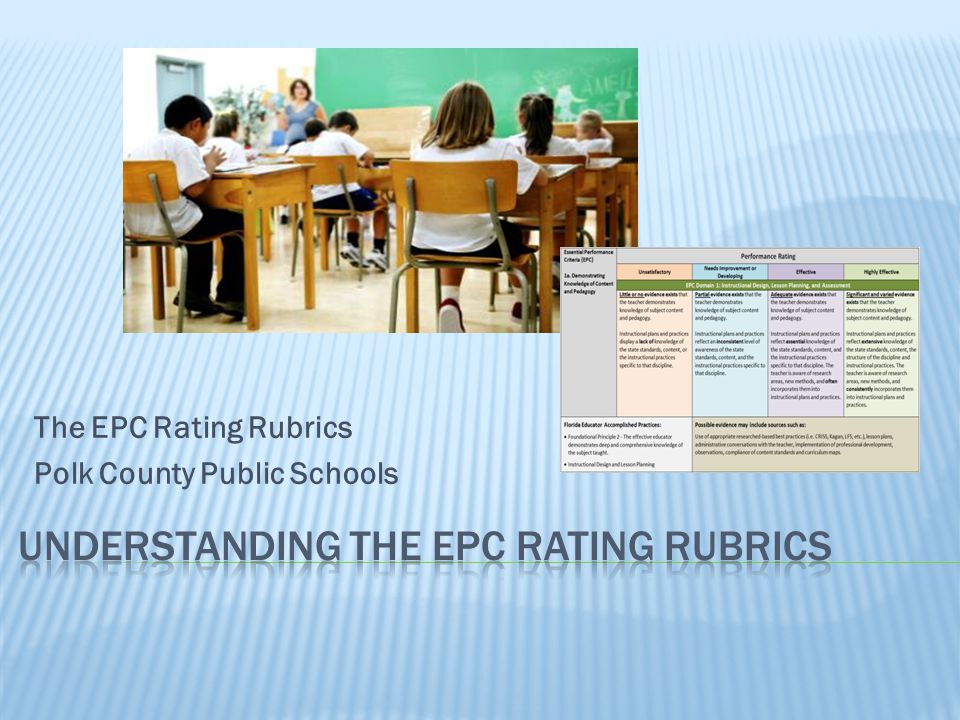 Understanding the EPC Rating rubrics