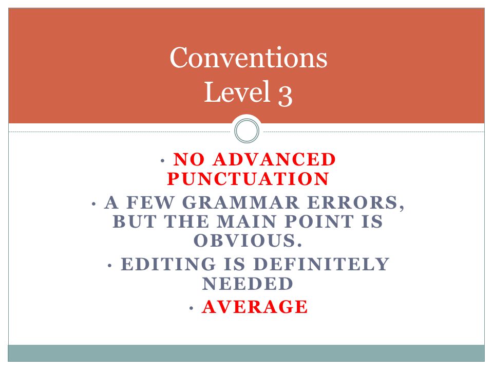 Conventions Level 3 · No advanced punctuation