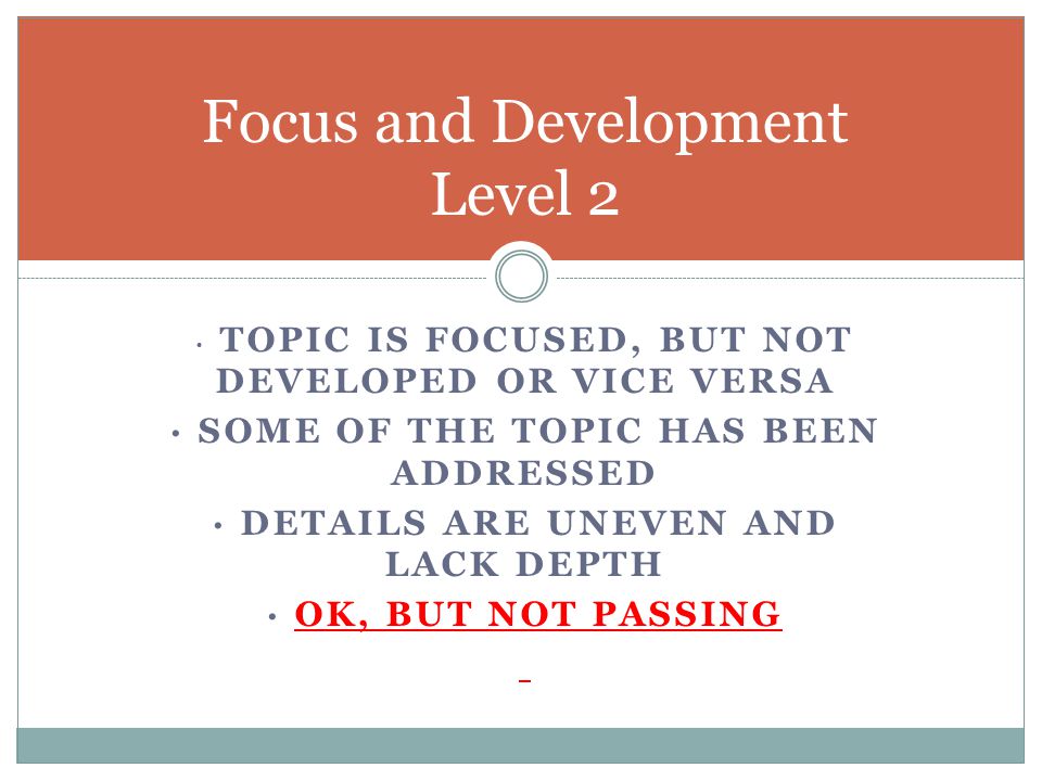 Focus and Development Level 2
