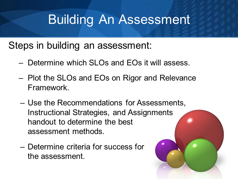Building An Assessment
