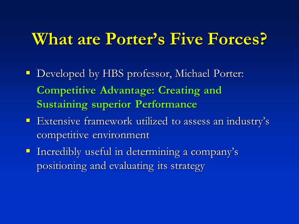PORTERS FORCES: A guide industry analysis - ppt video online download