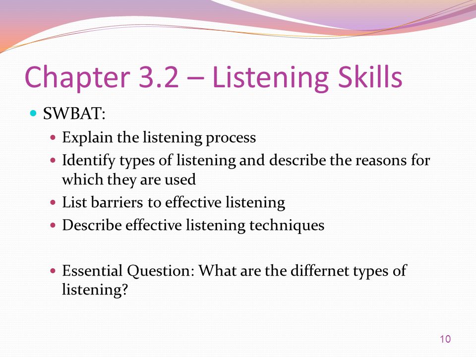 types of listening process