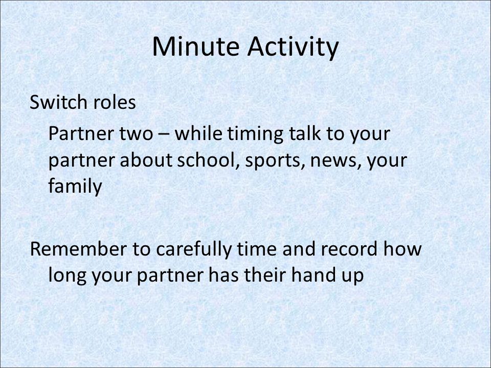 Minute Activity
