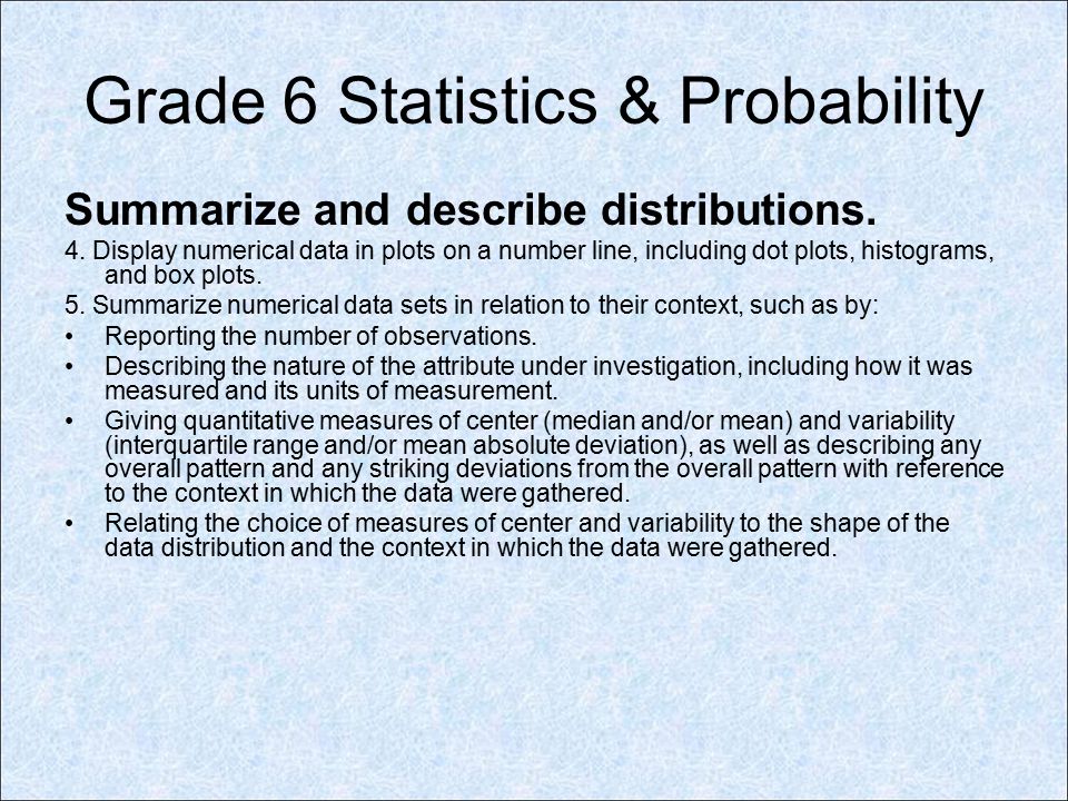Grade 6 Statistics & Probability
