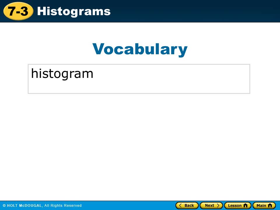 Vocabulary histogram