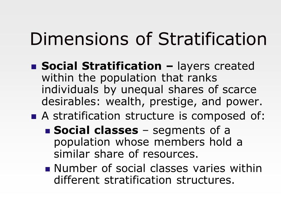 Dimensions of Stratification