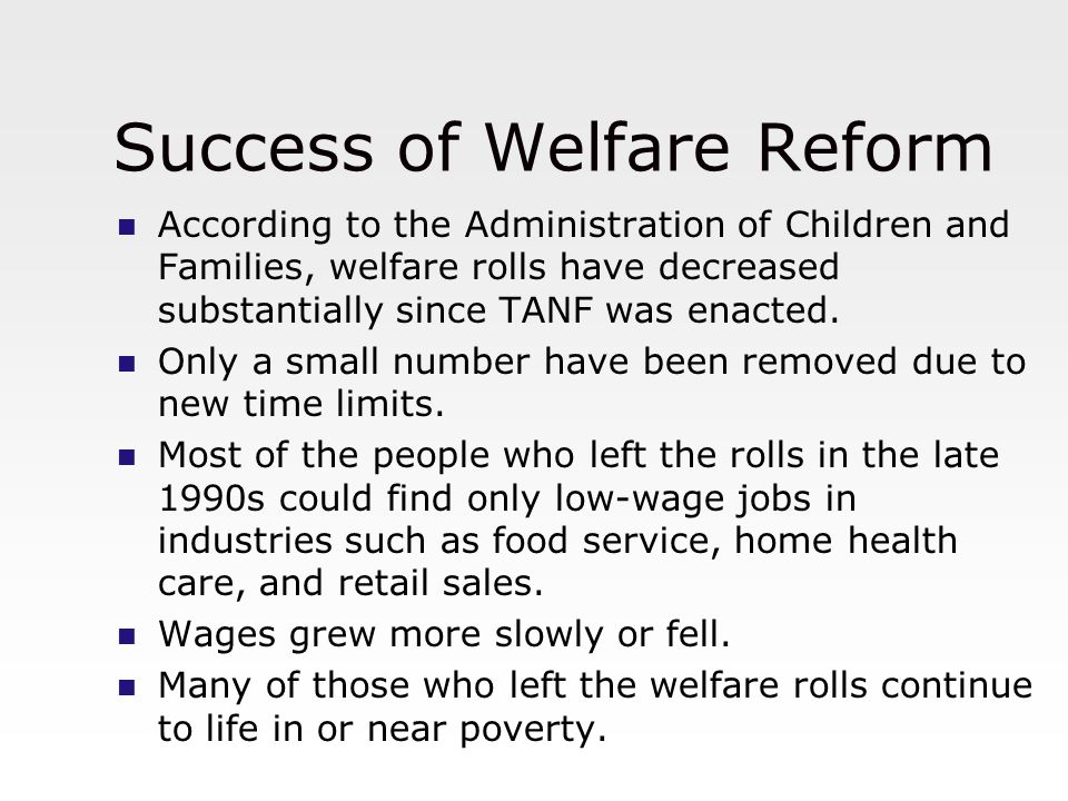 Success of Welfare Reform