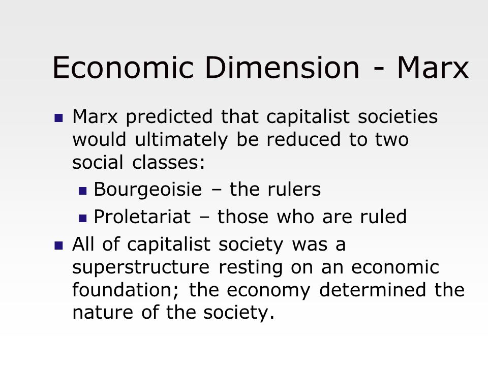 Economic Dimension - Marx