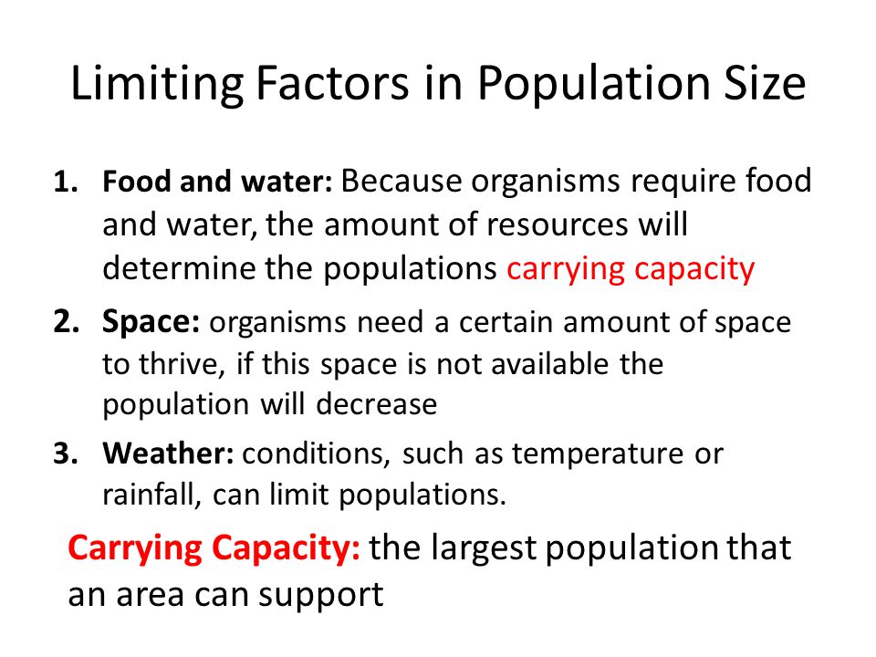 Limiting Factors in Population Size